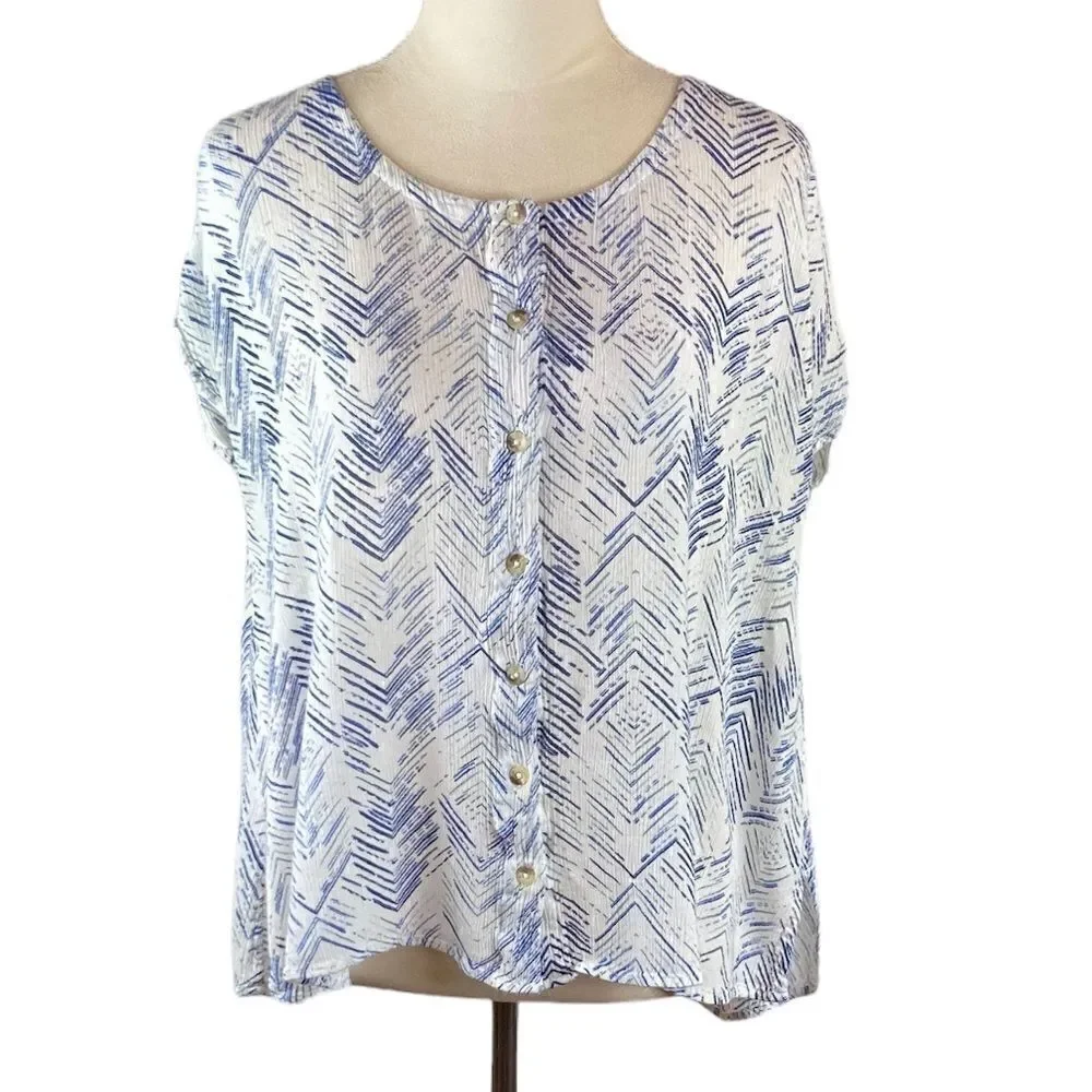 O’Neill Blue and Off White Top, Size XS‎